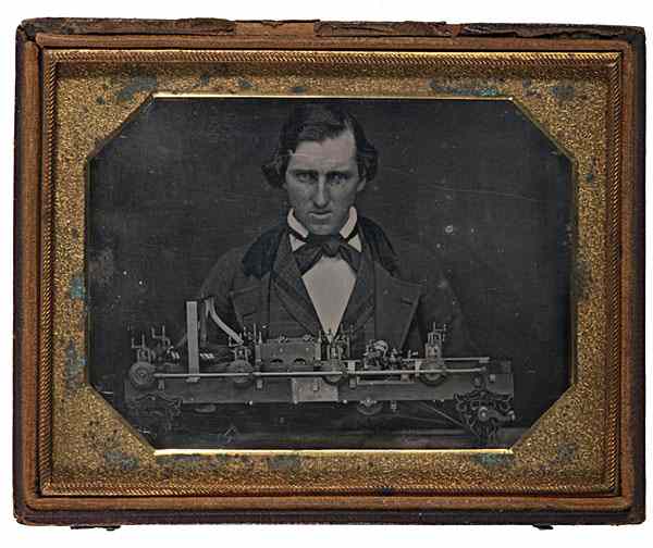 Appraisal: Quarter Plate Daguerreotype of a Young Man with an Unusual