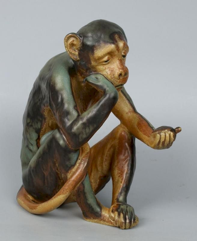 Appraisal: Bing and Grondahl Dahl Jensen Figurine Monkey Looking at Tortoise