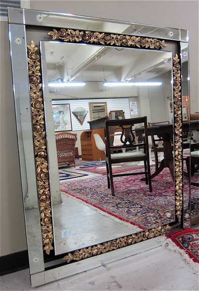 Appraisal: LARGE MID-CENTURY WALL MIRROR American mid- th century of rectangular