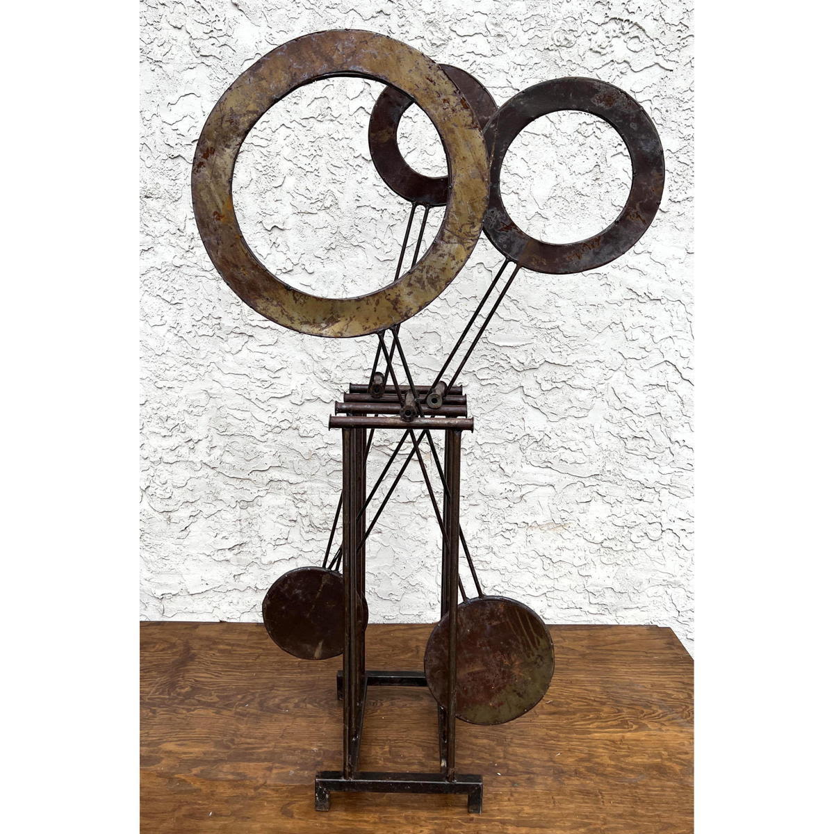 Appraisal: Lg Bruce Stillman style Steel Kinetic Sculpture Geometric elements in