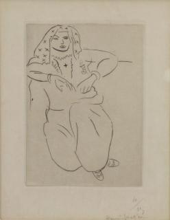 Appraisal: MATISSE Henri Orientale assise Voile sur la Tete Drypoint on