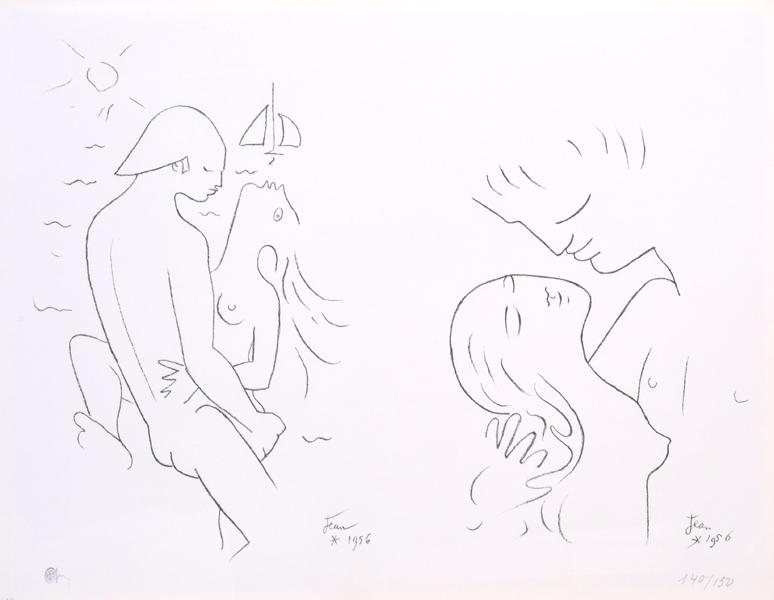 Appraisal: JEAN COCTEAU FRENCH - Les Amoureux lithograph JEAN COCTEAU FRENCH