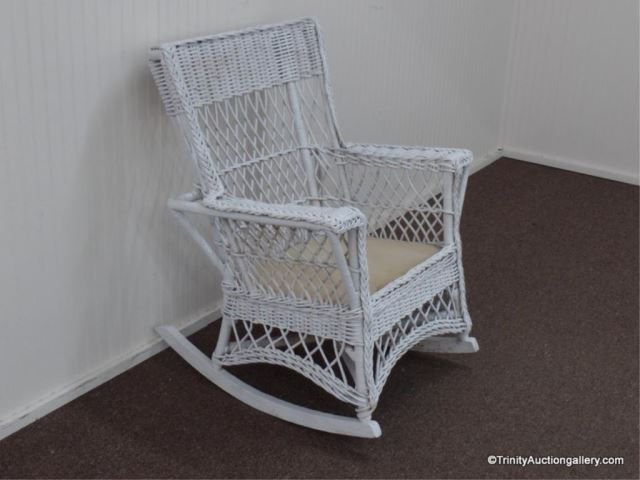 Appraisal: Vintage Wicker Patio Rocking Chair This is for a nice