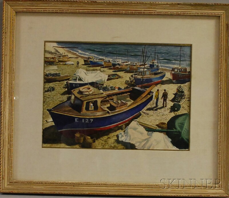 Appraisal: Joseph Morgan Henninger American - Lobster Boats on the Sand