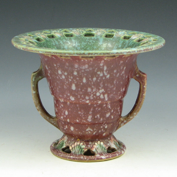 Appraisal: Roseville Ferella - handled vase with flared rim in red