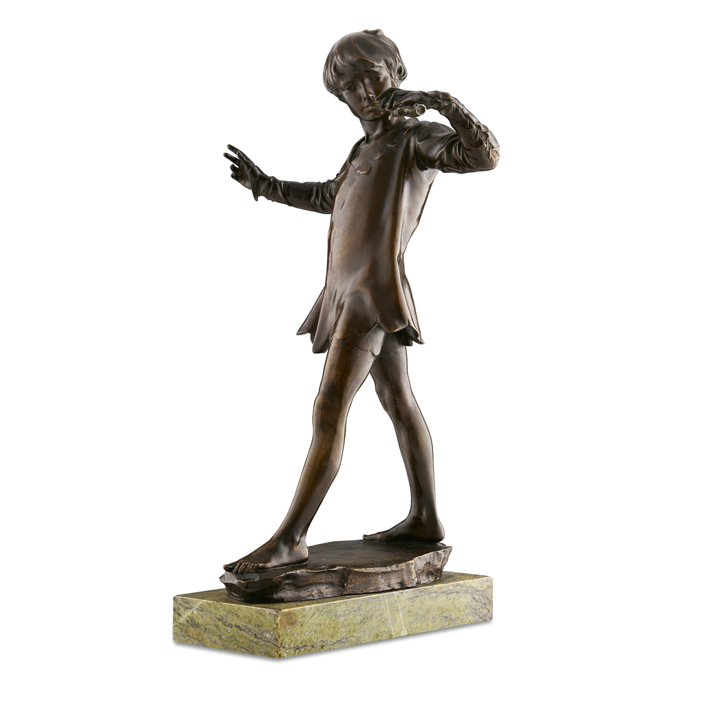 Appraisal: GEORGE JAMES FRAMPTON - PETER PAN DATED Patinated bronze signed