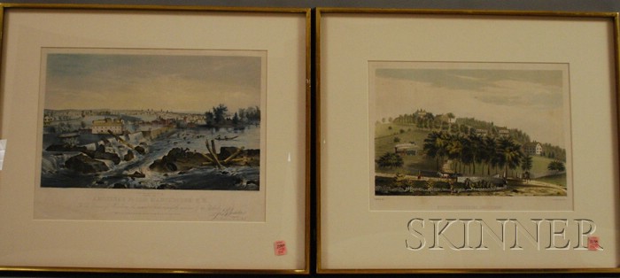 Appraisal: Four Framed Lithograph American Views th century Endicott Co Amoskeag