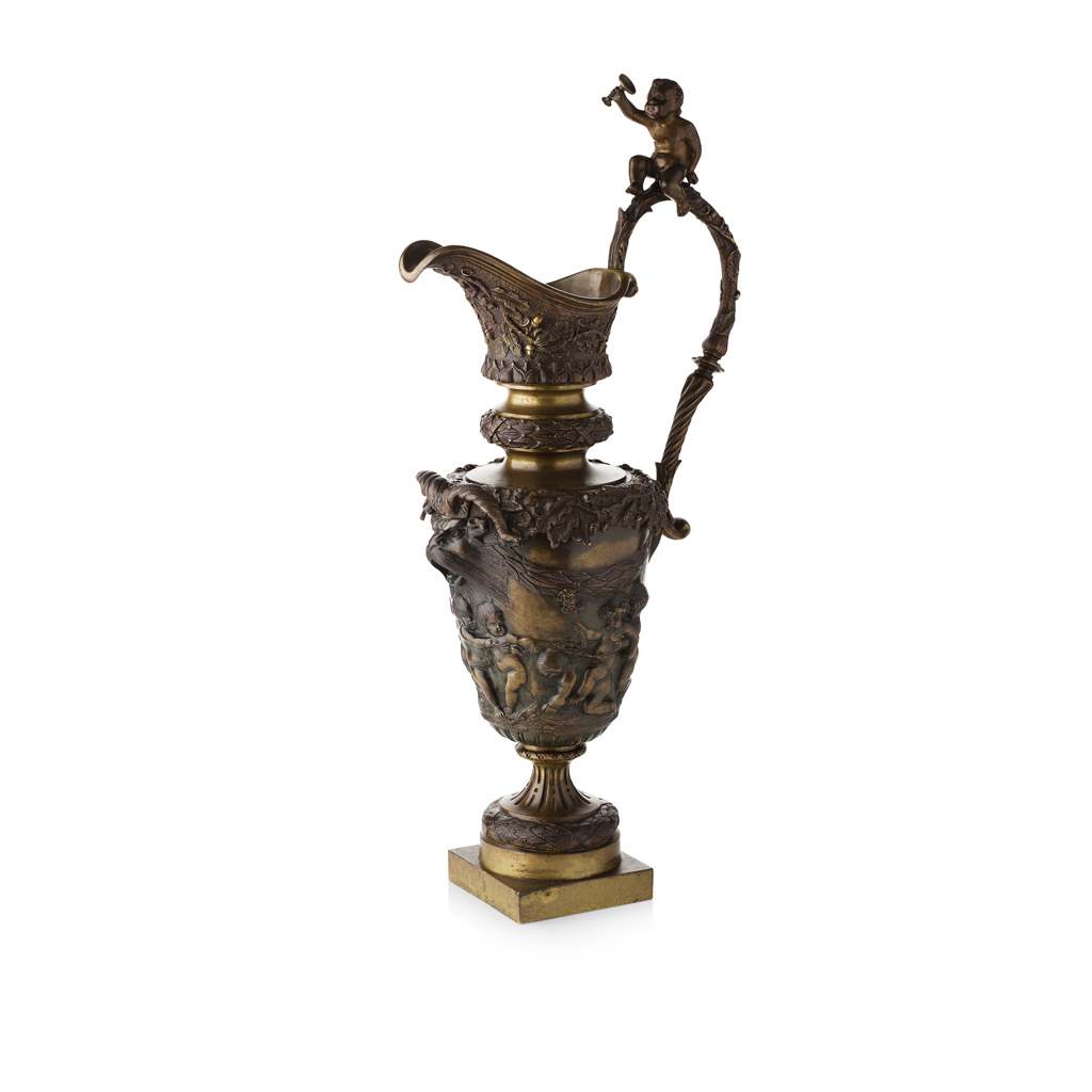 Appraisal: AFTER CLODION LARGE FRENCH BRONZE EWER TH CENTURY dark brown