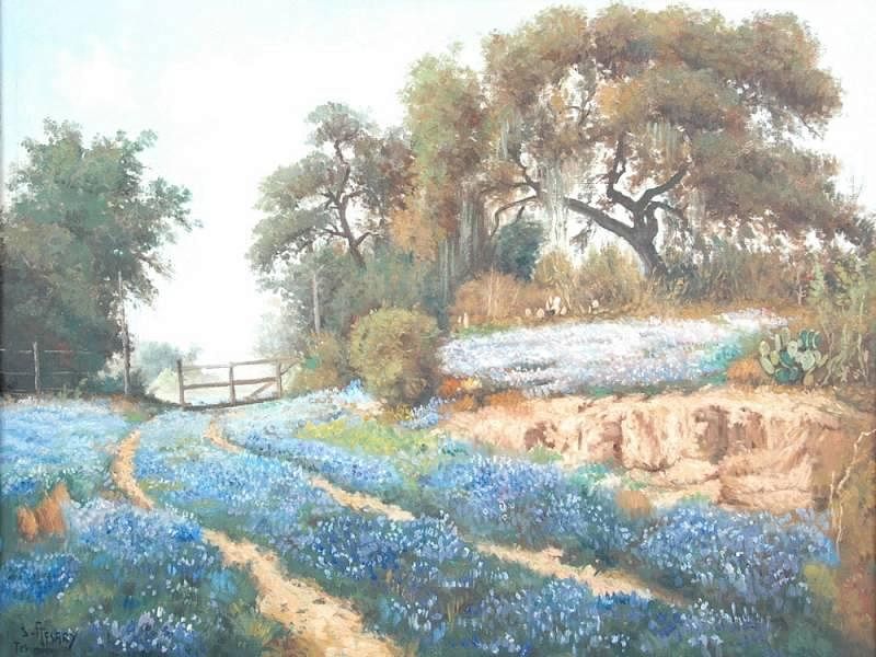 Appraisal: CYRUS AFSARY American b A PAINTING The Bluebonnet Trail CYRUS