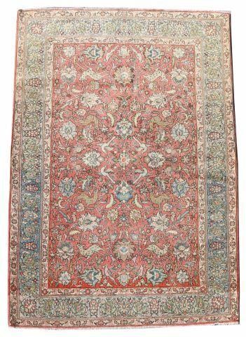 Appraisal: Hand-tied Persian Qum Garden of Paradise rug approx ' l