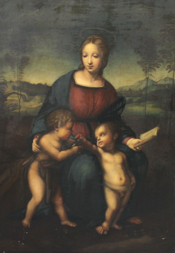 Appraisal: Luigi Petrini after Raphael The Madonna of the Goldfinch oil