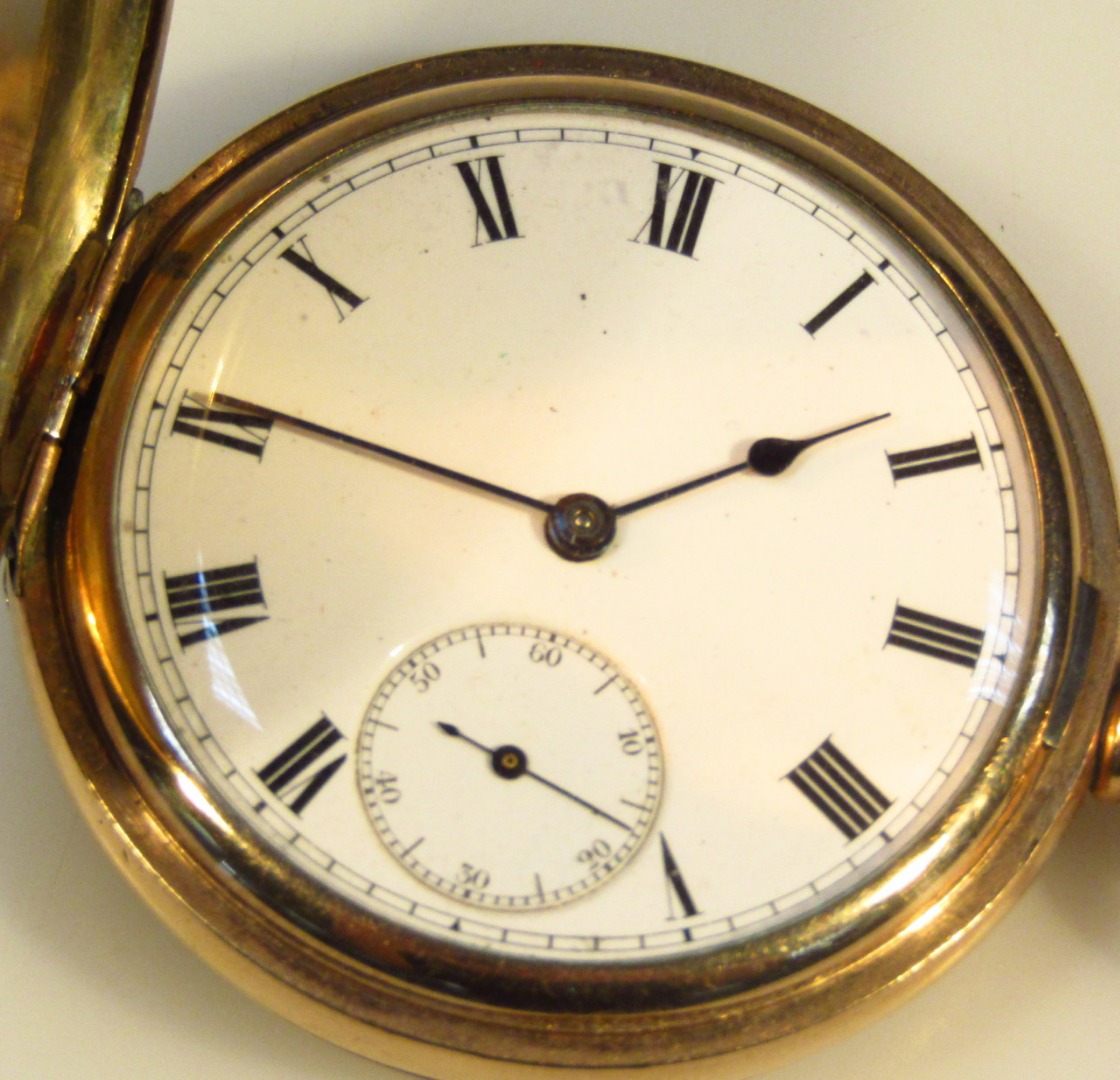 Appraisal: A thC Waltham hunter pocket watch partially engraved with cm