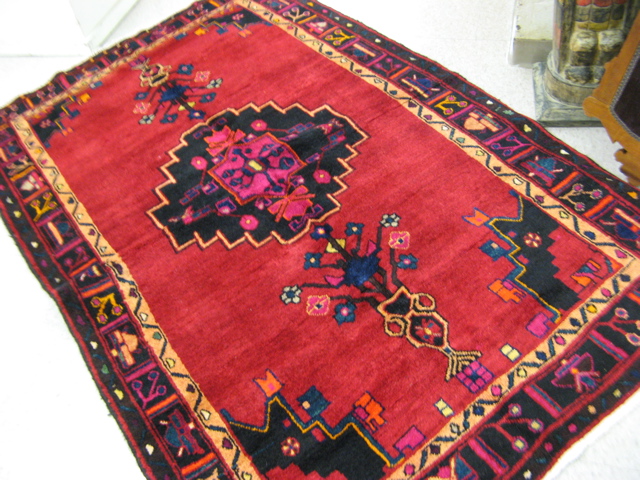 Appraisal: PERSIAN TRIBAL AREA RUG Hamadan villages region Hamadan province northwestern