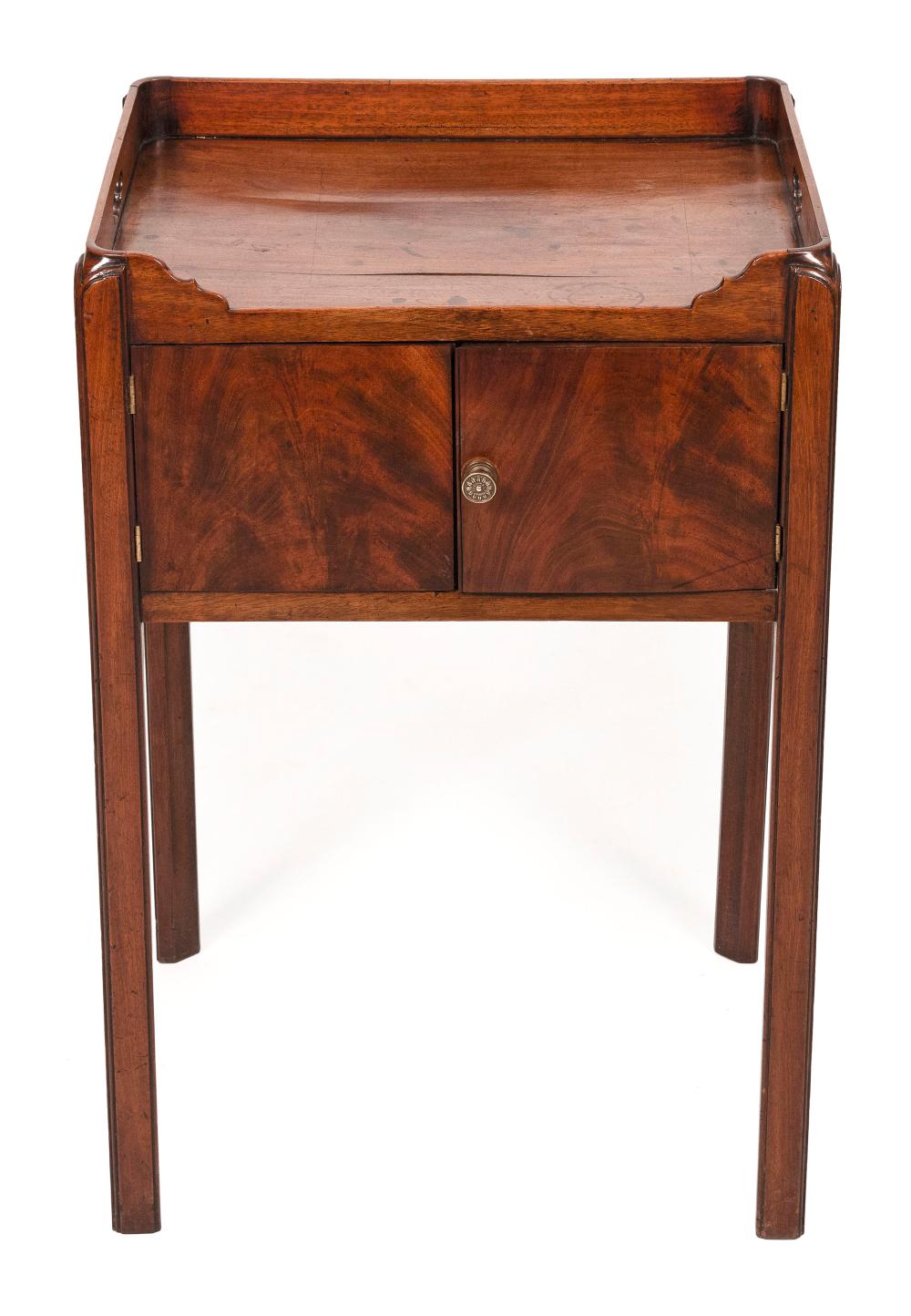 Appraisal: ENGLISH BEDSIDE STAND TH CENTURY HEIGHT WIDTH DEPTH ENGLISH BEDSIDE