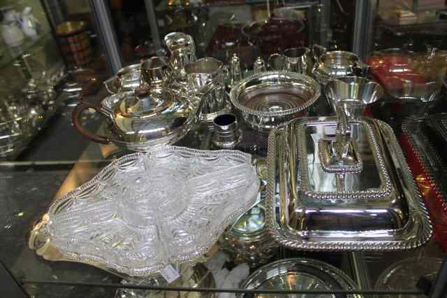 Appraisal: A COLLECTION OF MISCELLANEOUS SILVER PLATED WARES including an entree