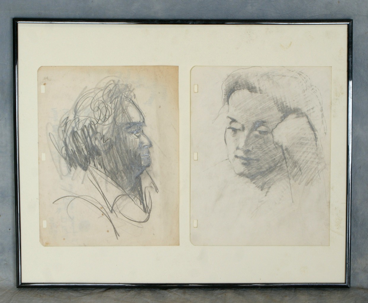 Appraisal: Tom Bostelle American PA - graphite on paper Portraits of