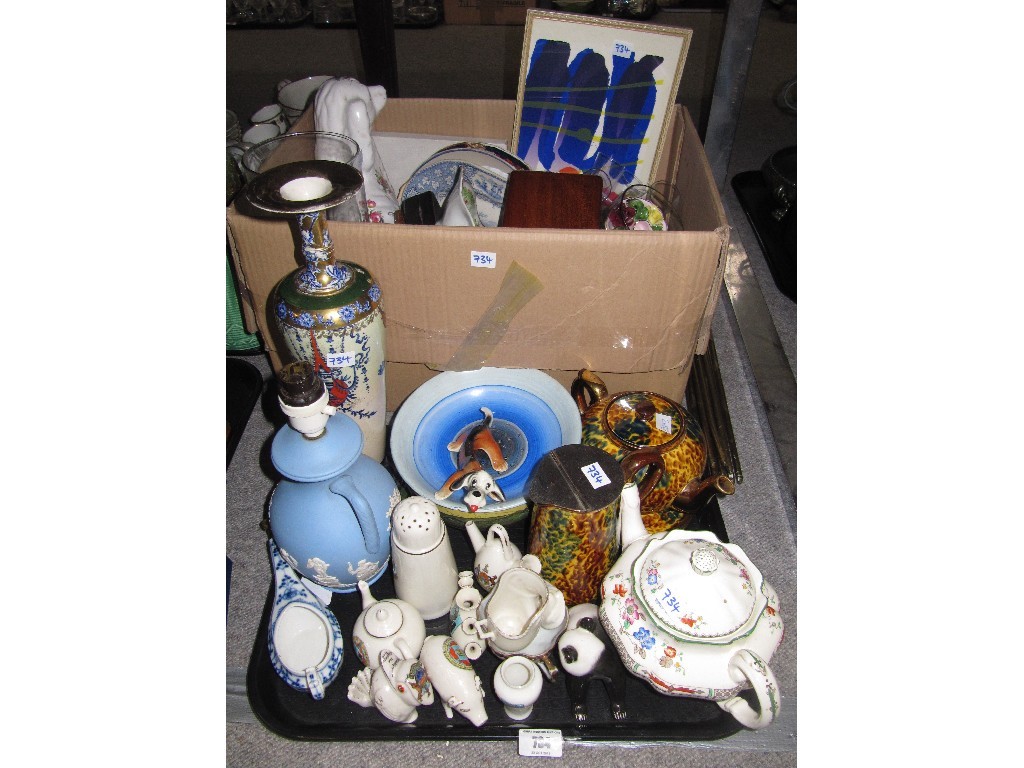 Appraisal: Lot comprising tray lot and a box of assorted ceramics