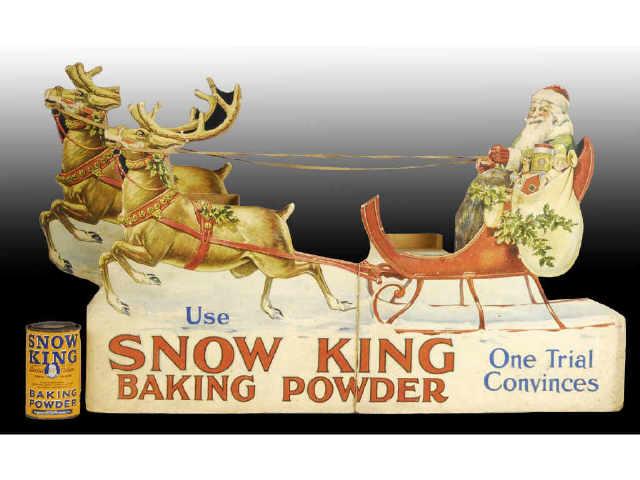 Appraisal: Snow King Baking Powder Cardboard Window Display Description Circa s