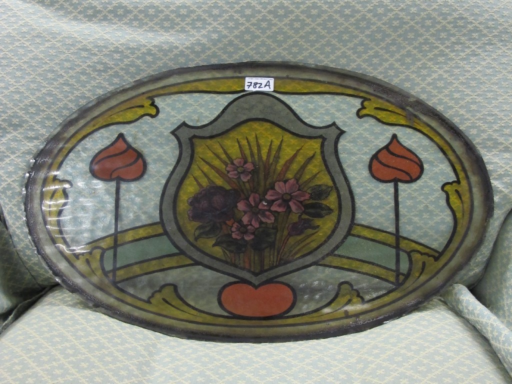 Appraisal: Art Nouveau stained glass panel