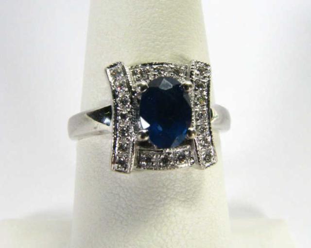 Appraisal: Levian K Lady's Sapphire and Diamond Ring with over ct