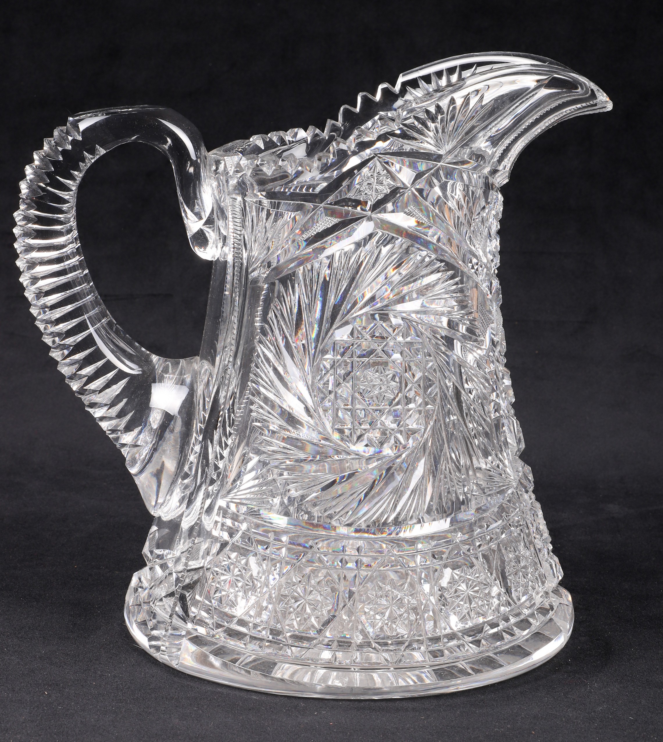 Appraisal: Brilliant cut glass pitcher pinwheel pattern - h