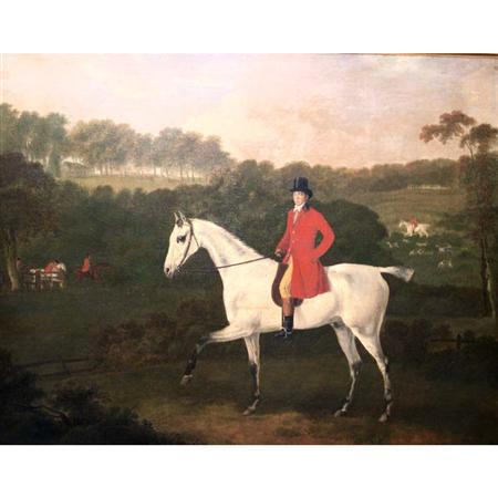 Appraisal: English School th Century Man in Hunting Regalia on a