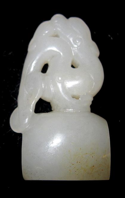 Appraisal: Chinese white jade seal Qing dynasty