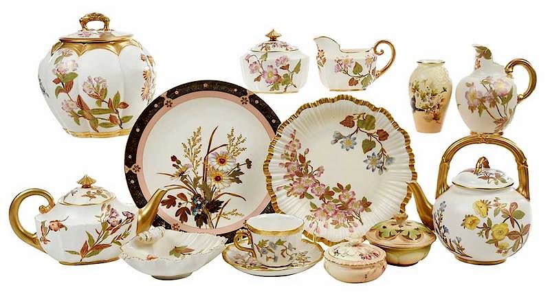 Appraisal: Royal Worcester Set and Limoges Plates British Continental late th