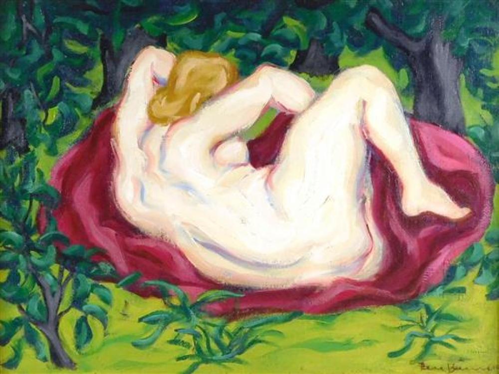 Appraisal: Ben Benn American Russian - Female Nude Reclining oil on