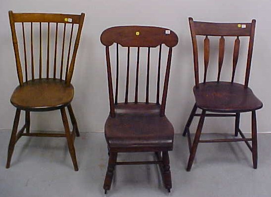 Appraisal: Two th C Windsor side chairs one arrow back one