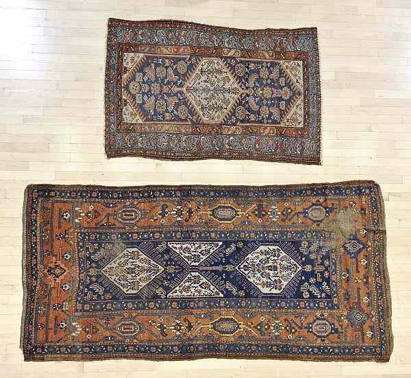 Appraisal: Two Hamadan carpets early th c ' x ' and