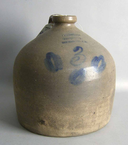 Appraisal: Three-gallon stoneware jug th c impressed A J Butler Manufacturer