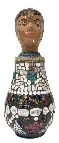 Appraisal: Glass and mosaic sculpture Female Bust attributed to Beryl Copeland