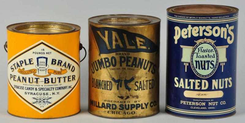 Appraisal: Lot of Peanut Tins Description Includes one Peterson's Salted Nuts