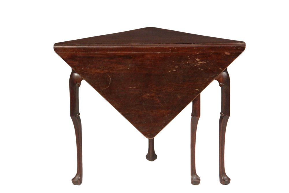 Appraisal: RARE HANDKERCHIEF TABLE - Queen Anne George II Caribbean Mahogany