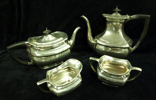 Appraisal: A four piece tea and coffee service of Georgian design