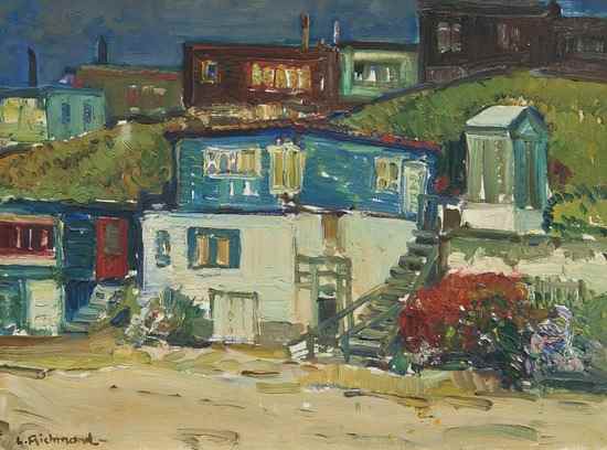 Appraisal: Leonard Richmond - Bungalows near San Francisco oil on board