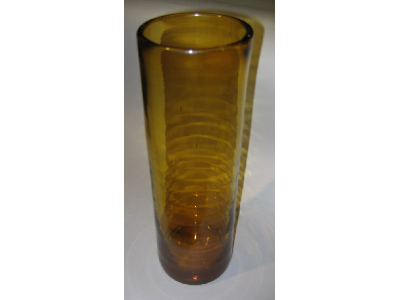 Appraisal: BLENKO Amber glass cylindrical vase h Estimate -