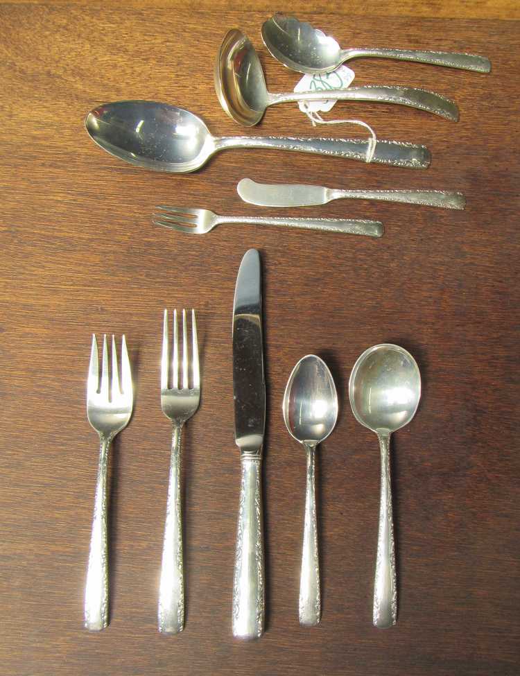 Appraisal: GORHAM CAMELLIA STERLING SILVER FLATWARE SET eighty-eight pieces comprised of