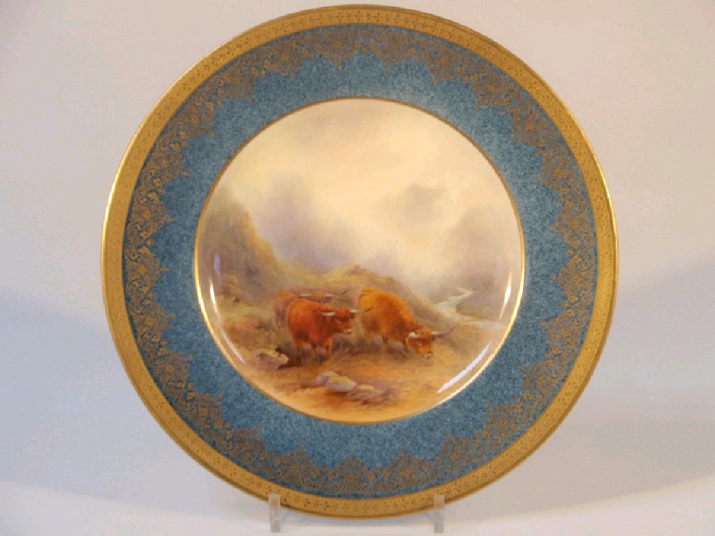 Appraisal: A Royal Worcester porcelain plate painted by James Stinton with