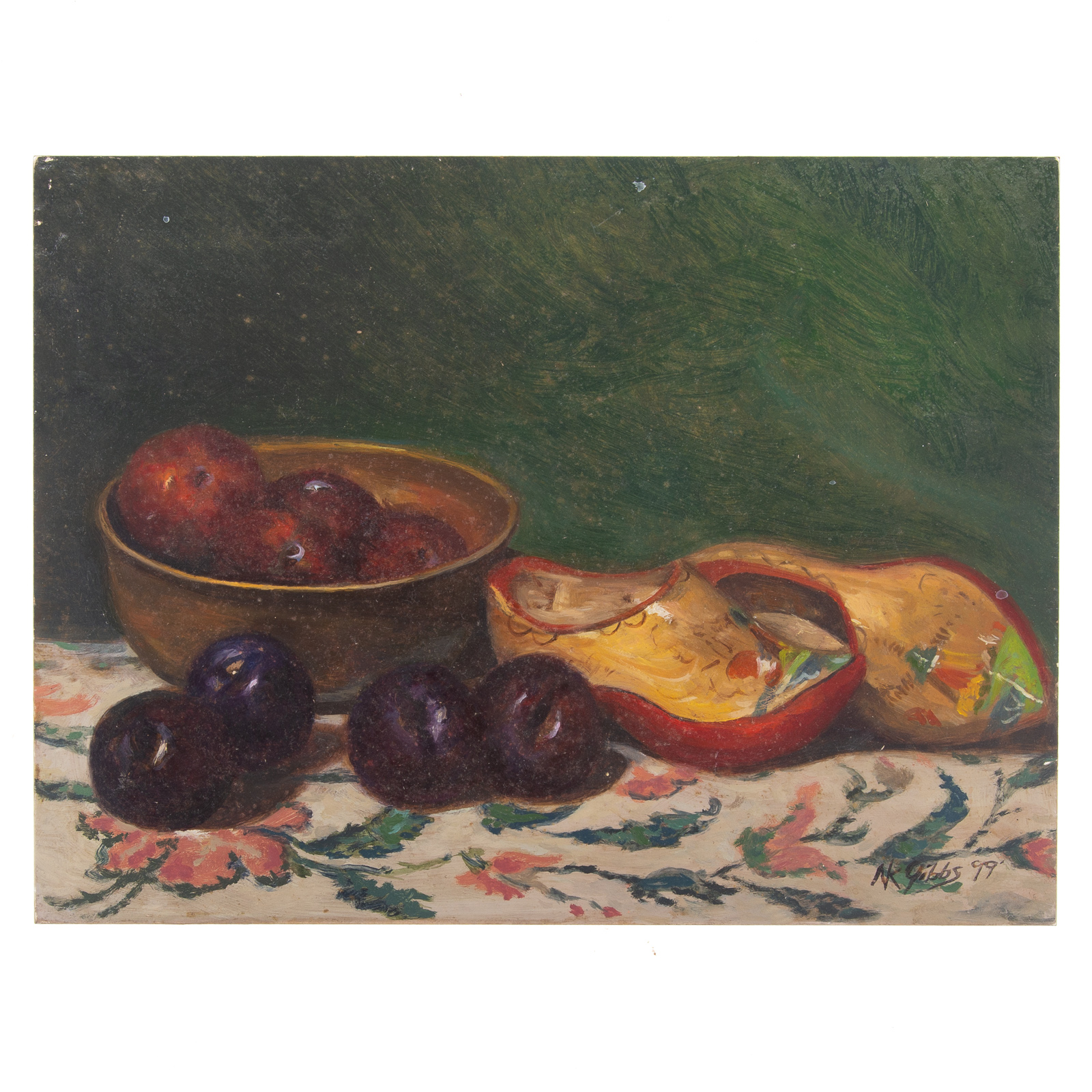 Appraisal: NATHANIEL K GIBBS STILL LIFE WITH WOODEN SHOES American -