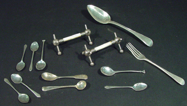 Appraisal: Collection of Georgian and later silver flatware and a pair