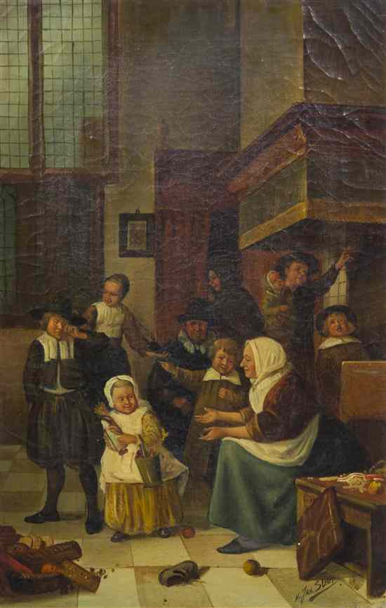 Appraisal: After Jan H Steen Dutch - Gathering oil on canvas