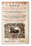 Appraisal: DURANTE CASTORE Herbario Novo Woodcut portraits of the author and