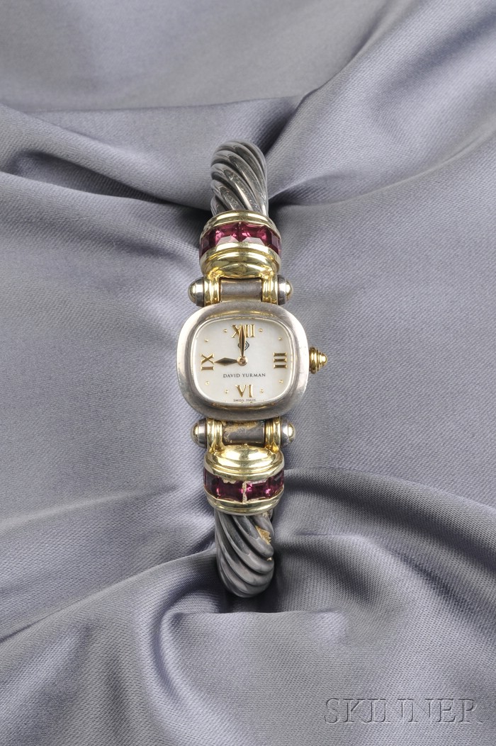 Appraisal: Lady's kt Gold and Sterling Silver Gem-set Wristwatch David Yurman