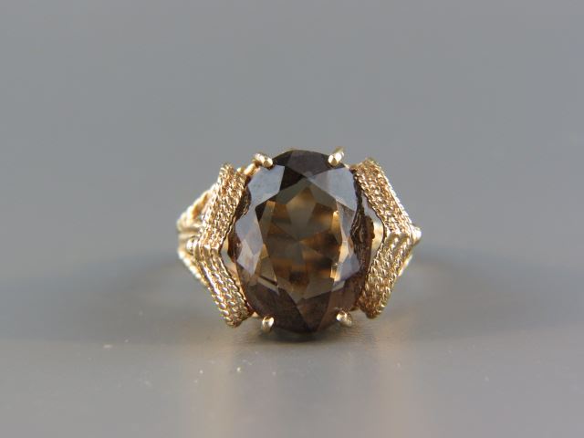 Appraisal: Smokey Quartz Ring oval gem weighing over carats in k