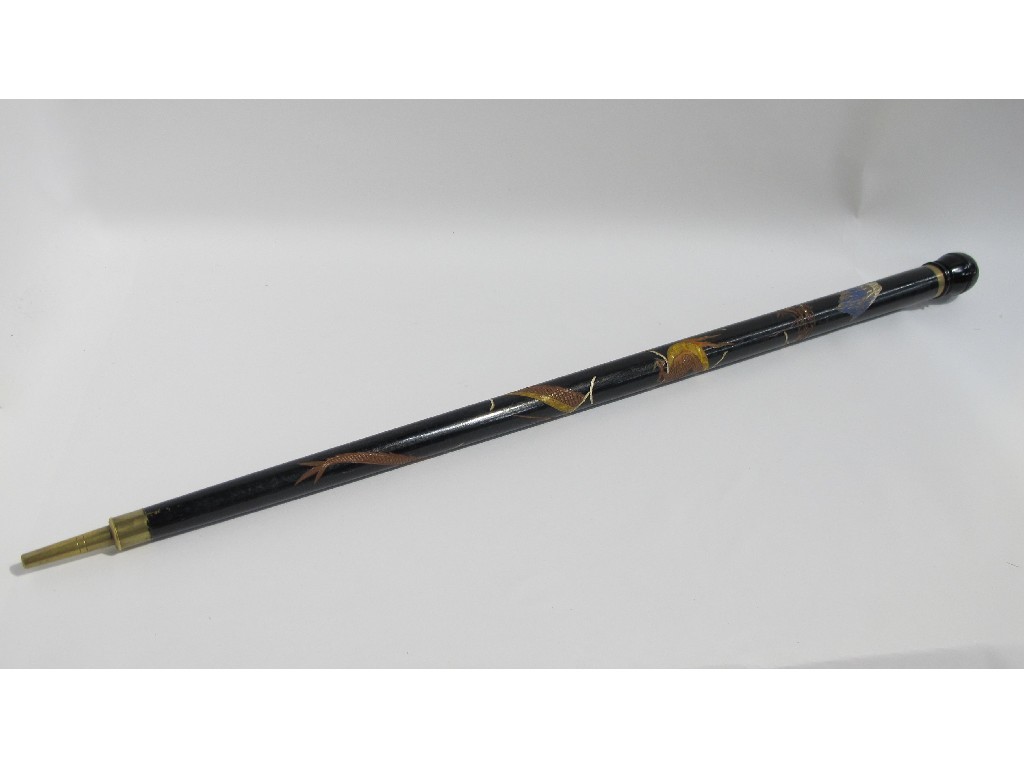 Appraisal: A snooker cue in Oriental style walking stick