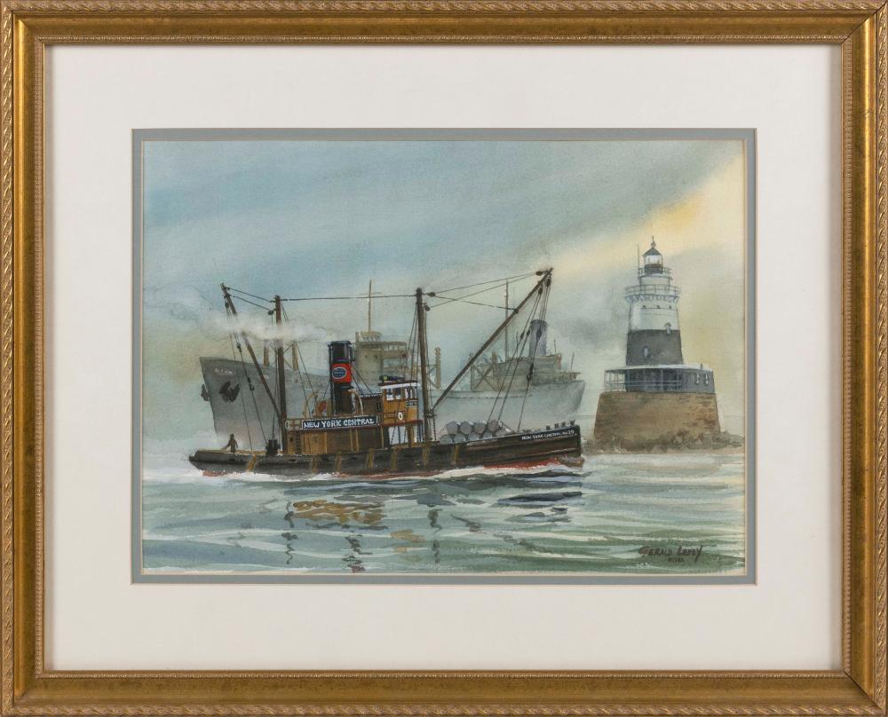 Appraisal: GERALD LEVEY NEW YORK B OFF ROBBINS REEF WATERCOLOR ON