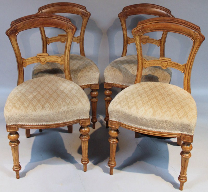 Appraisal: A set of four late thC mahogany dining chairs each