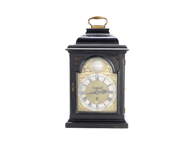 Appraisal: An th century ebonised bracket clock with pull repeat the